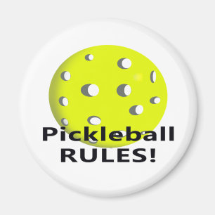 Pickleball Regeln! Mit gelbem Ballschwarztext Magnet