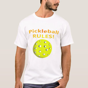 Pickleball Regeln! Mit gelbem Text des gelben T-Shirt