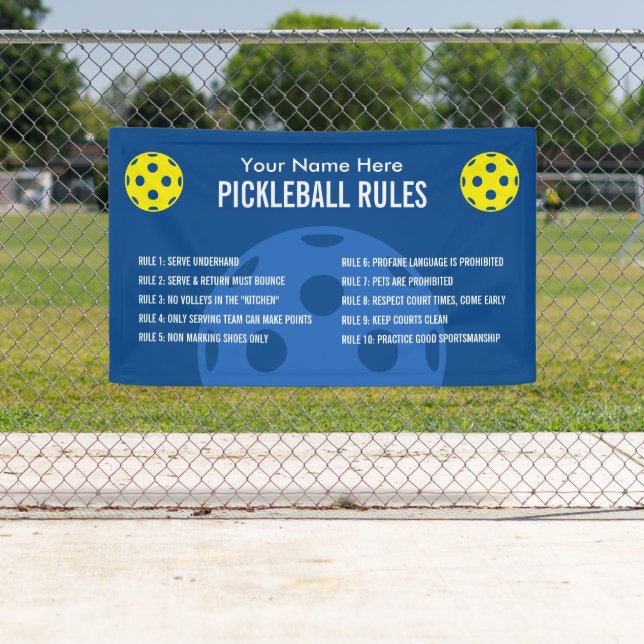 Pickleball-Regeln und Etikettenbanner für Gerichte Banner (Insitu)