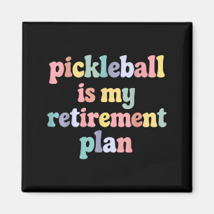 Pickleball-Rentenplan lustiger Court-Sportler Magnet