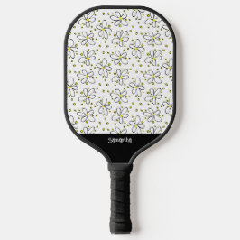 PIckleball Retro Daisy Blume Gelber Polka Dot Schläger