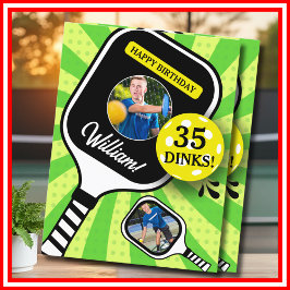 Pickleball RETRO Green Sports FOTO Geburtstagskart Einladung