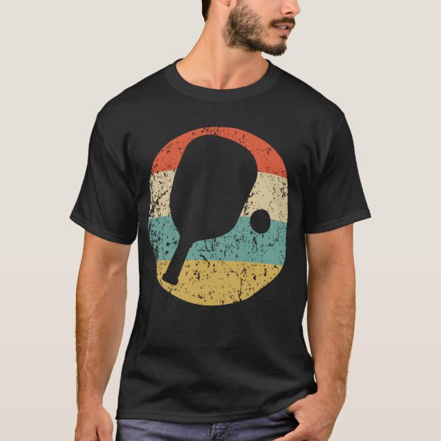 Pickleball Retro Pickleball Paddel T-Shirt (Vorderseite)