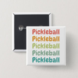 Pickleball Retro Pickleball Player Button