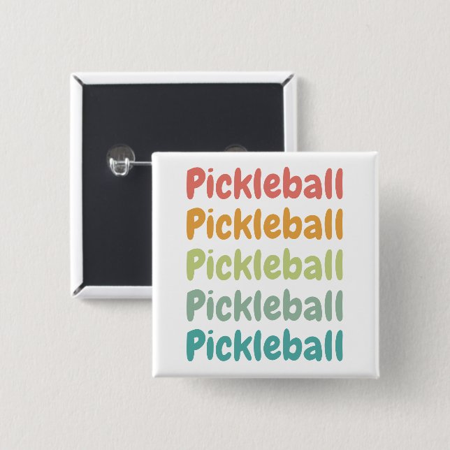 Pickleball Retro Pickleball Player Button (Vorne & Hinten)