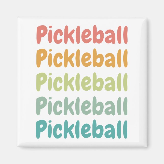 Pickleball Retro Pickleball Player Magnet (Vorne)