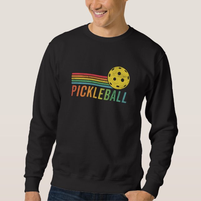 Pickleball Retro Sunset Sport Pickle Ball Fan Sweatshirt (Vorderseite)