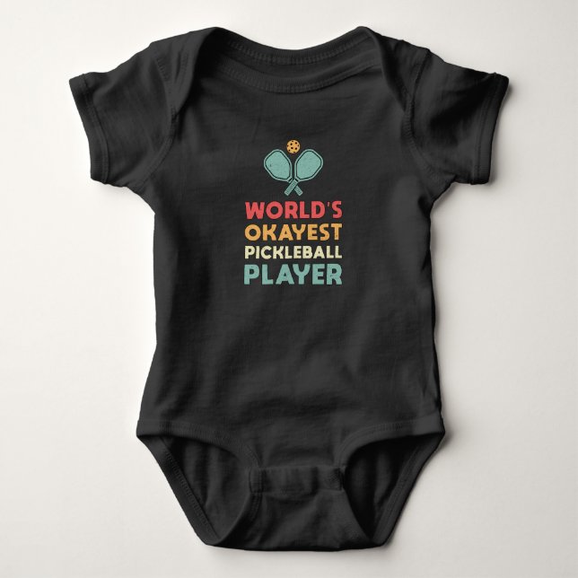 Pickleball Retro World's Super Pickleball Player Baby Strampler (Vorderseite)