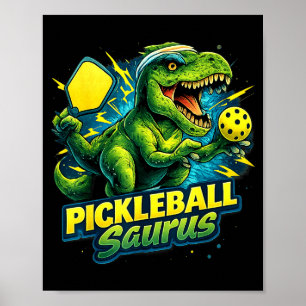 Pickleball Rex Dinosaur lustiger Pickleball-Spiele Poster