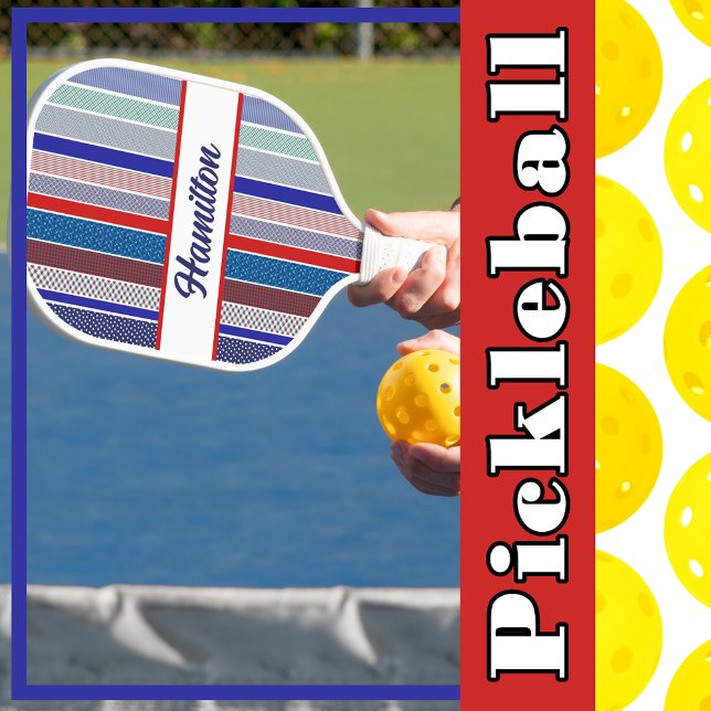 Pickleball Rot, Weiß und Blau Personalisiert Schläger (Pickleball Red, White, and Blue Personalized Pickleball Paddle)