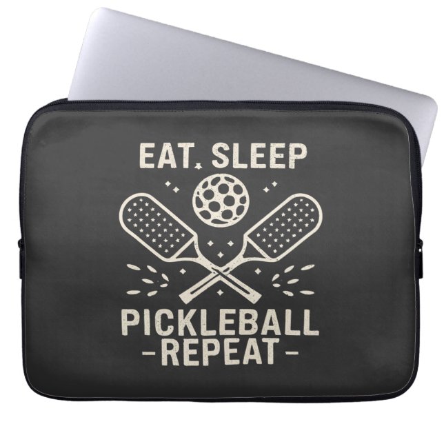 Pickleball Routine: Sleep Pickleball wiederholen Laptopschutzhülle (Vorderseite)