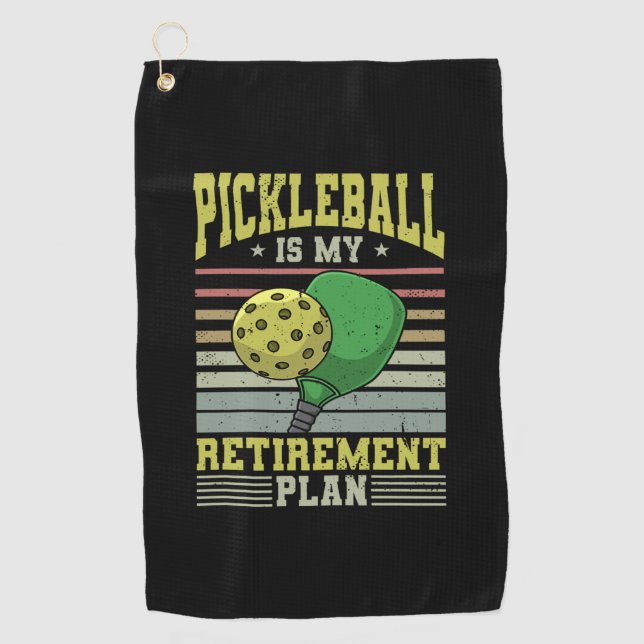 Pickleball - Ruhestand bei Pickleball Golfhandtuch (Vorderseite)