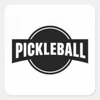 Pickleball-Rundaufkleber Quadratischer Aufkleber