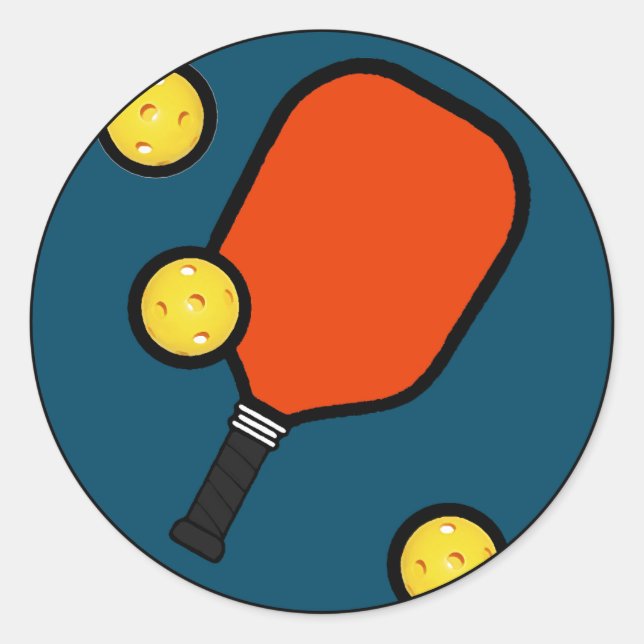 Pickleball Runder Aufkleber (Vorderseite)