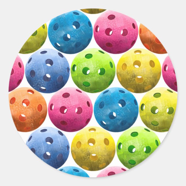 Pickleball Runder Aufkleber (Vorderseite)