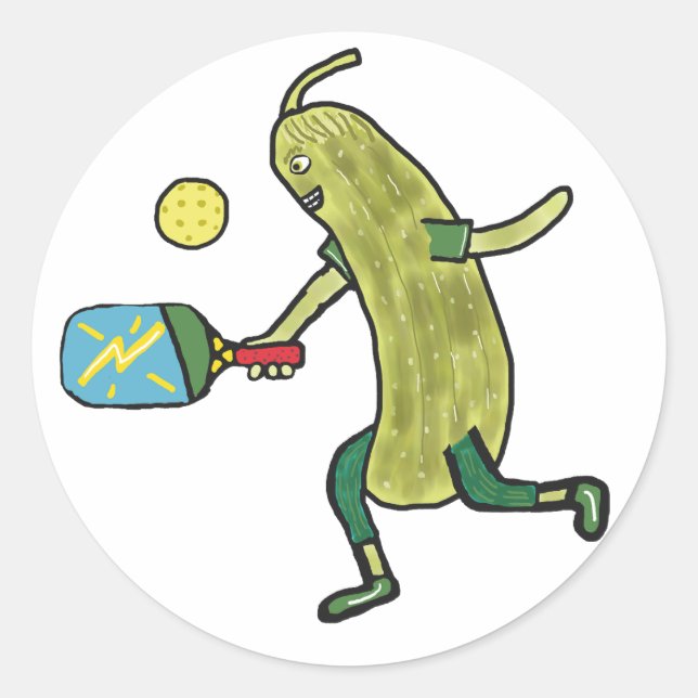 Pickleball Runder Aufkleber (Vorderseite)