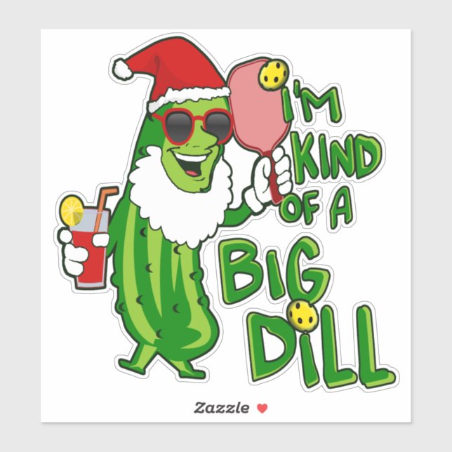 Pickleball Santa Big Dill Aufkleber (Blatt)