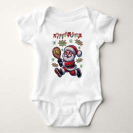 Pickleball Santa Claus Weihnachten Baby Strampler