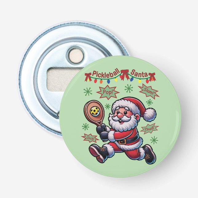 Pickleball Santa Claus Weihnachten Flaschenöffner (Vorderseite)