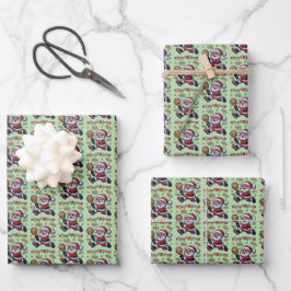 Pickleball Santa Claus Weihnachten Geschenkpapier Set