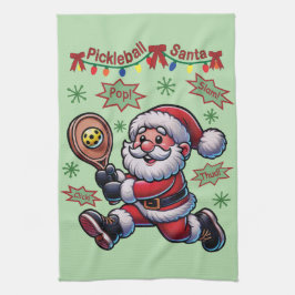 Pickleball Santa Claus Weihnachten Geschirrtuch