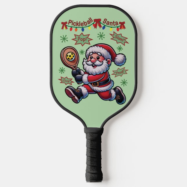 Pickleball Santa Claus Weihnachten Pickleball Schläger (Vorderseite)