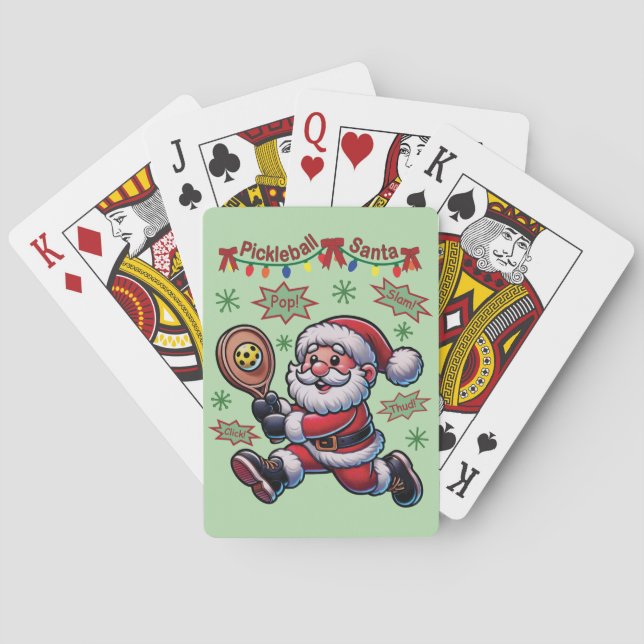 Pickleball Santa Claus Weihnachten Spielkarten (Rückseite)