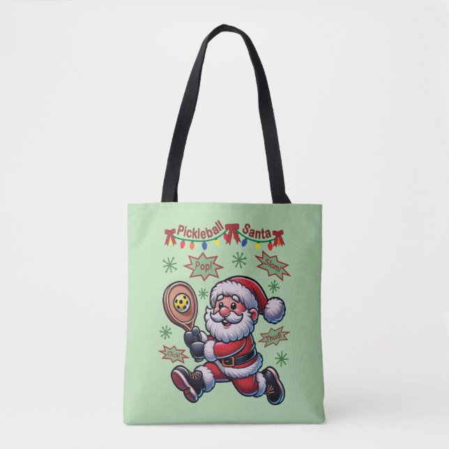 Pickleball Santa Claus Weihnachten Tasche (Vorderseite)