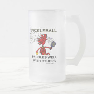 Pickleball schaufelt gut mit anderen mattglas bierglas
