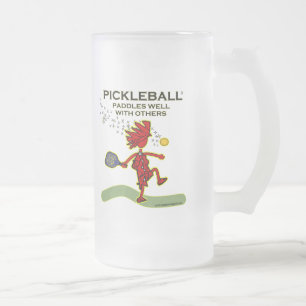 Pickleball schaufelt gut mit anderen mattglas bierglas