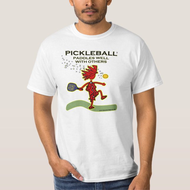 Pickleball schaufelt gut mit anderen T-Shirt (Vorderseite)