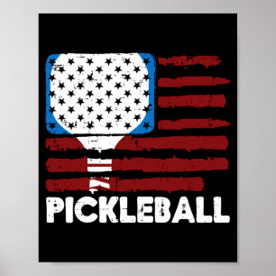 Pickleball-Schläger Flagge Pickle Ball Patriot Män Poster