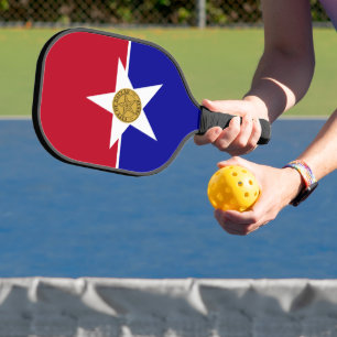 Pickleball-Schläger mit der Flagge von Dallas, USA Pickleball Schläger