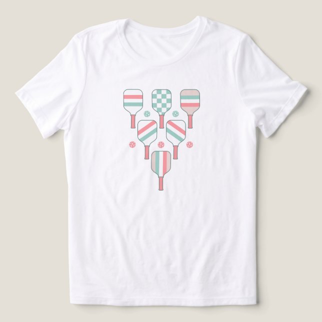Pickleball-Schläger Muster Tri-Blend Shirt (Design Vorderseite)