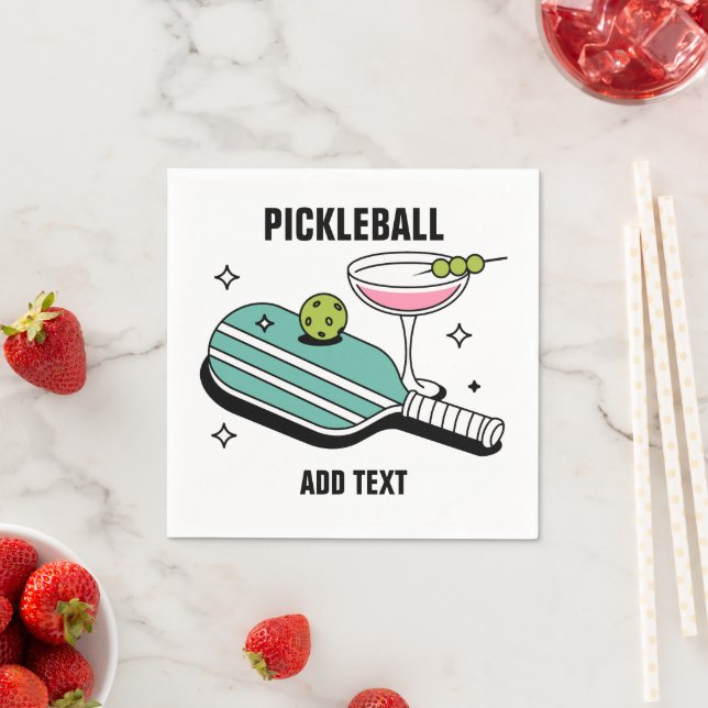 Pickleball-Schläger und Cocktail Serviette (Beispiel)