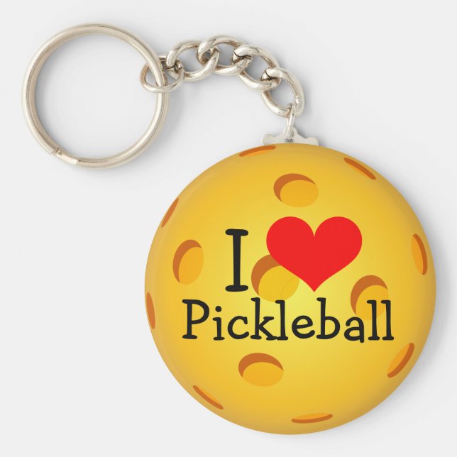 Pickleball Schlüsselanhänger - "I Liebe Pickleball (Vorne)