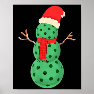 Pickleball-Schneemann - lustiges Pickleball-Weihna Poster