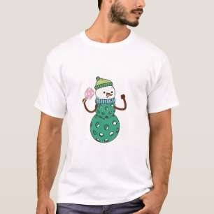 Pickleball Schneemann Lustiges Weihnachten Xmas T-Shirt