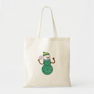 Pickleball-Schneemann lustiges Weihnachten Xmas Tragetasche