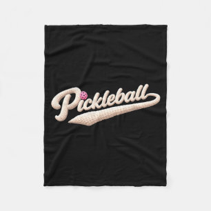 Pickleball Schrift Garn Typografie süß gemütlich S Fleecedecke