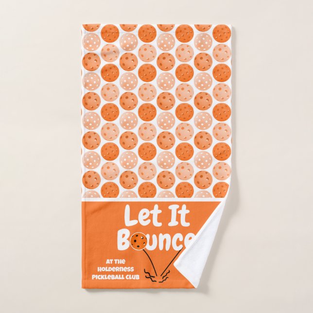 Pickleball Serve Ließ It Bounce Orange Personalisi Handtuch (Handtuch)