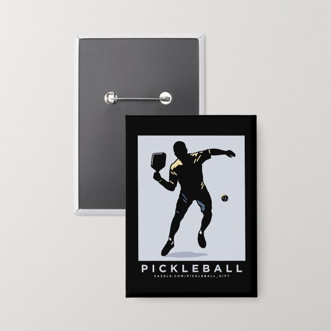 PICKLEBALL SILHOUETTE CLASSIC BUTTON (Vorderseite/Rückseite)