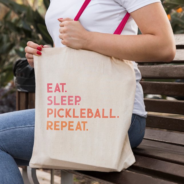 Pickleball: Sleep Pickleball wiederholen Tote Bag Tragetasche (Von Creator hochgeladen)