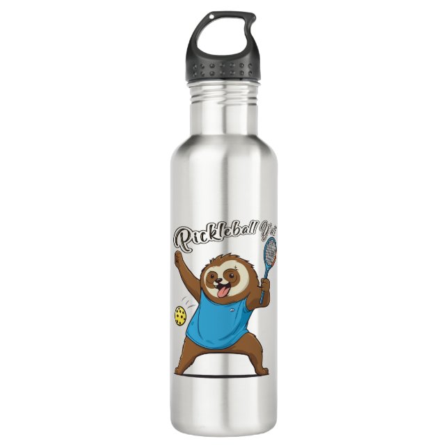 Pickleball Sloth T- Pickleball Y'all Edelstahlflasche (Vorderseite)