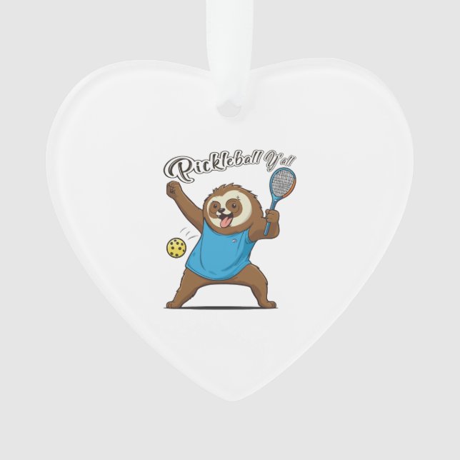 Pickleball Sloth T- Pickleball Y'all Ornament (Vorderseite)