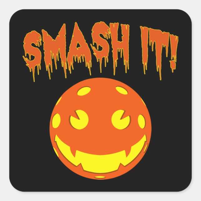 Pickleball Smash it Quadratischer Aufkleber (Vorderseite)