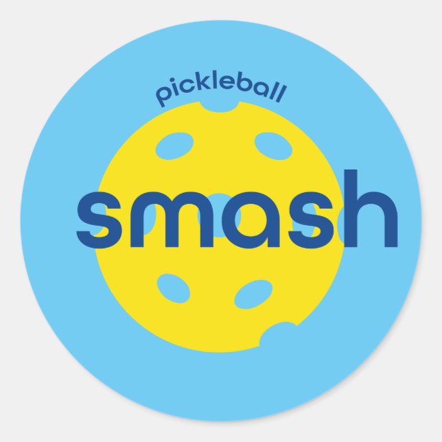 Pickleball-Smash Runder Aufkleber (Vorderseite)