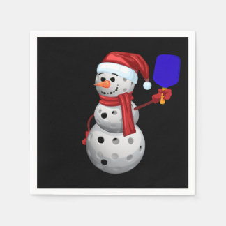 Pickleball Snowman Serviette