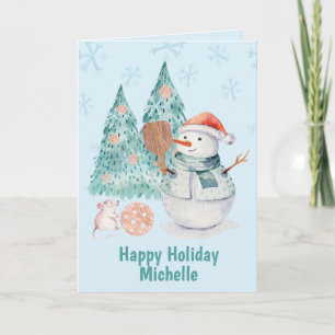 Pickleball Snowmen, Mince carte de Noël