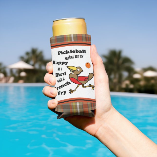 Pickleball - so glücklich wie ein Vogel mit franzö Selters Dosenkühler (In Situ Pool)